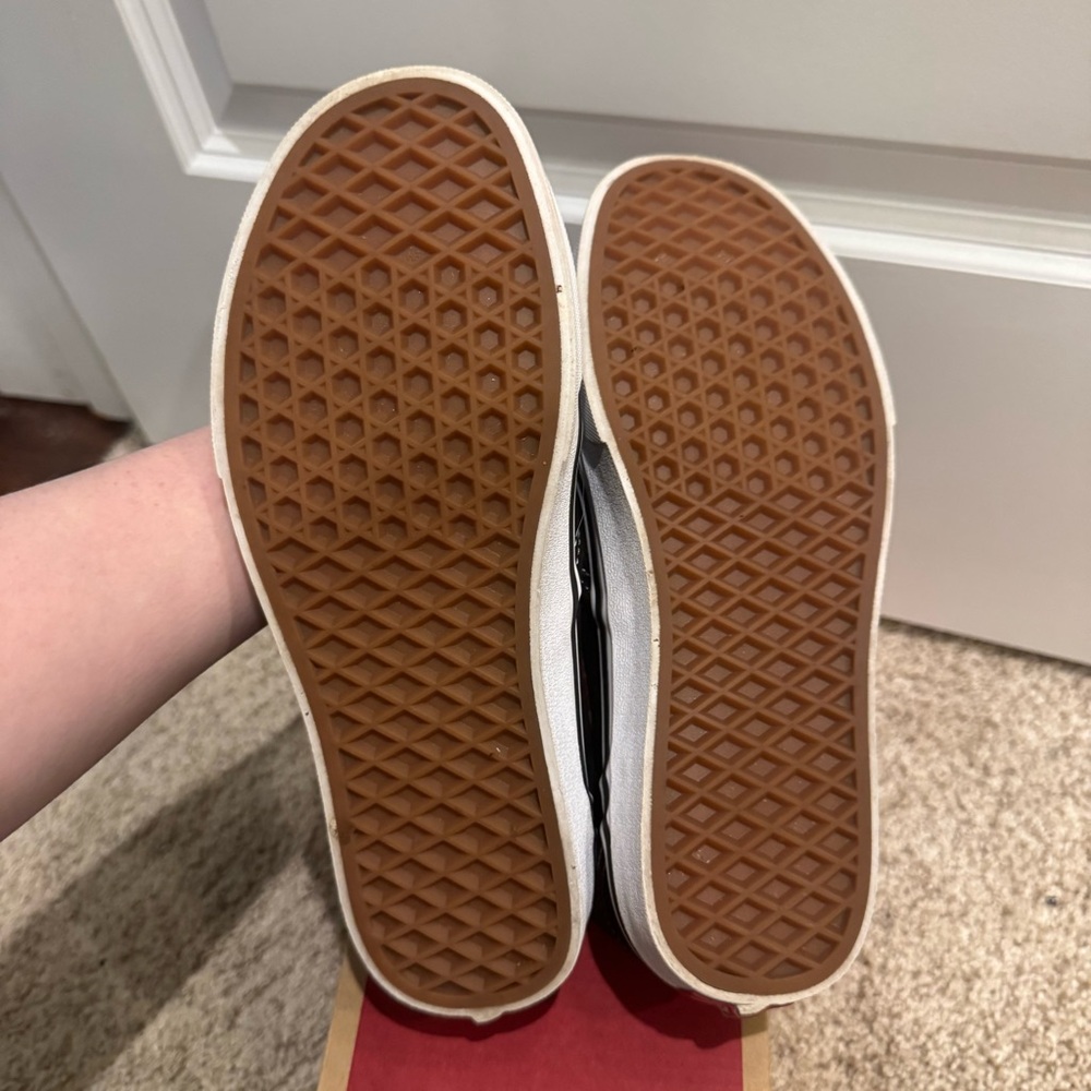 Vans Women's Black and White Slip-On Sneakers - Picture 3 of 5
